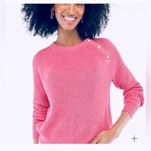 J Crew button raglan crewneck sweater size M